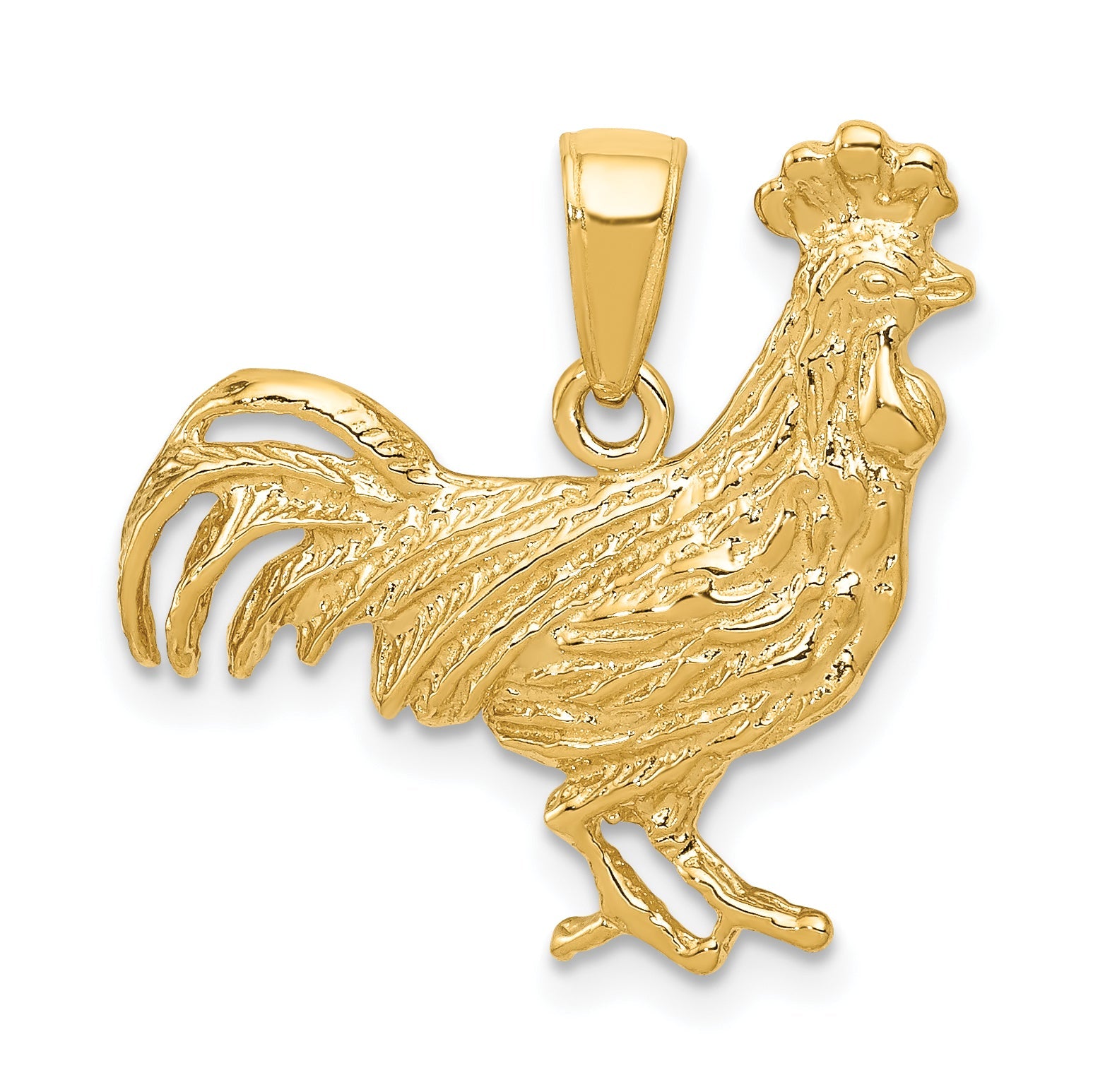 10K Yellow Gold Rooster Pendant
