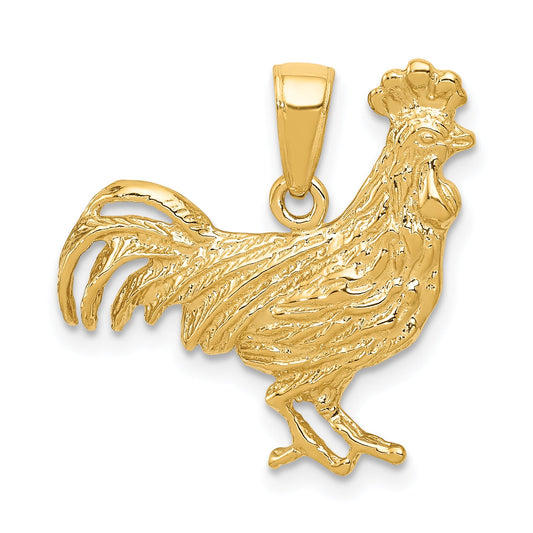 10K Yellow Gold Rooster Pendant