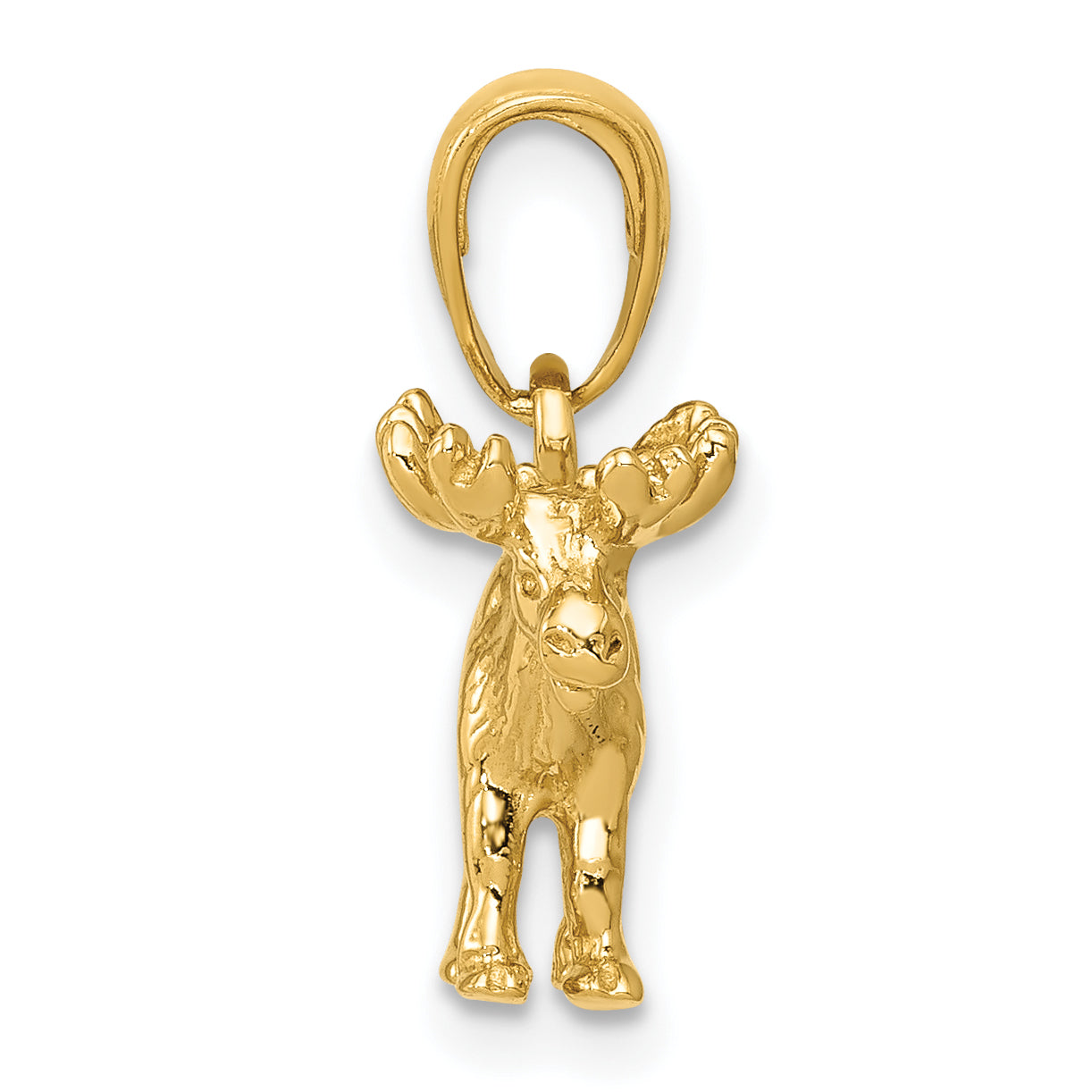10K Yellow Gold 3-D Moose Pendant