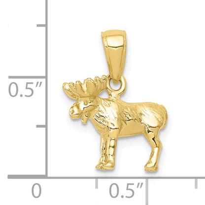 10K Yellow Gold 3-D Moose Pendant