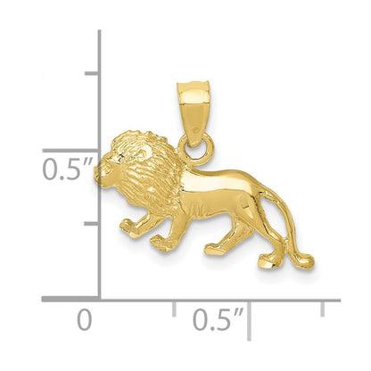 10K Yellow Gold 10K Diamond-Cut Lion Pendant