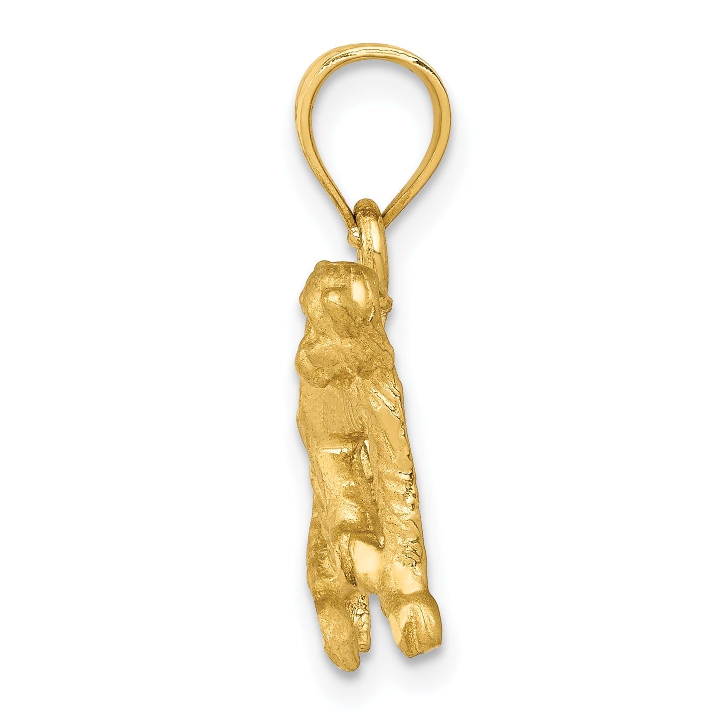 10K Yellow Gold 10K Diamond-Cut Monkey Pendant