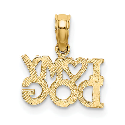 10K Yellow Gold I Heart My Dog Charm