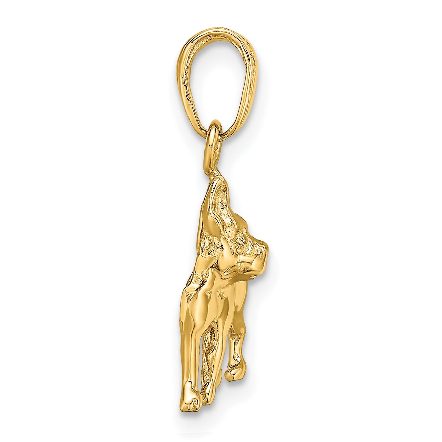 10K Yellow Gold 10K Boston Terrier Dog Pendant