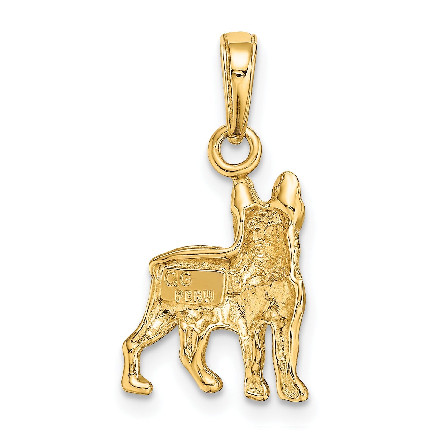 10K Yellow Gold 10K Boston Terrier Dog Pendant