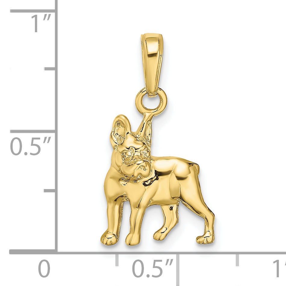 10K Yellow Gold 10K Boston Terrier Dog Pendant