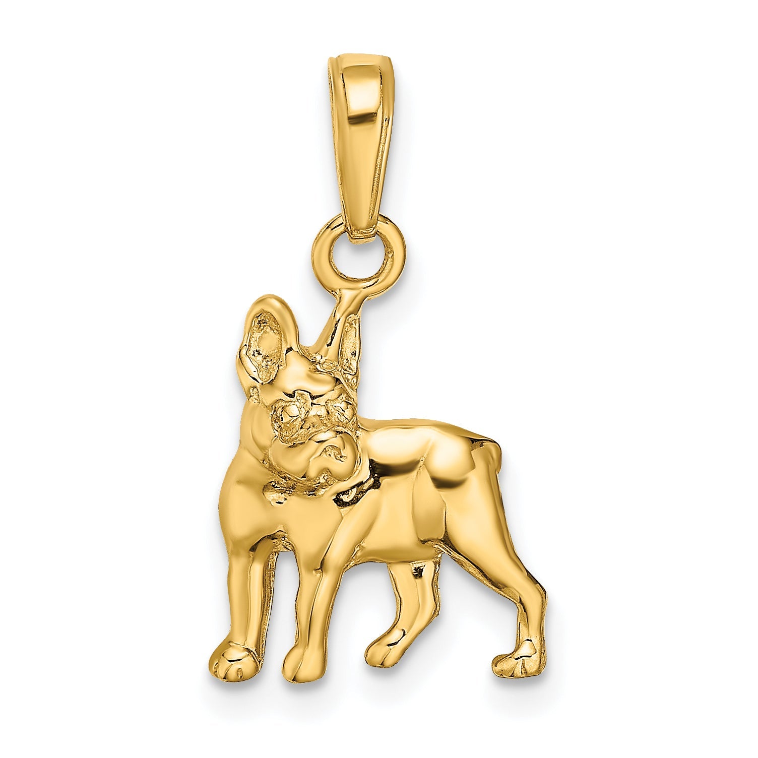 10K Yellow Gold 10K Boston Terrier Dog Pendant