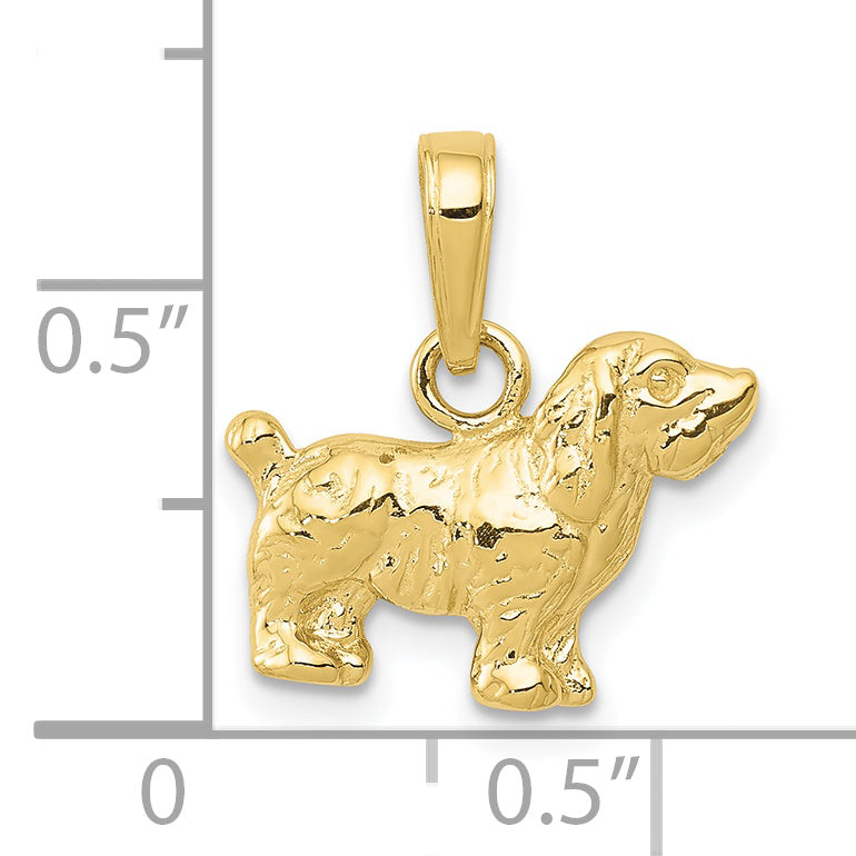 10K Yellow Gold 10K Cocker Spaniel Dog Pendant