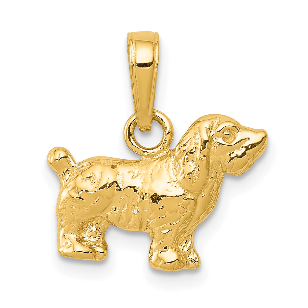 10K Yellow Gold 10K Cocker Spaniel Dog Pendant