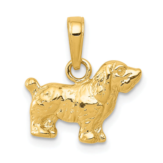 10K Yellow Gold 10K Cocker Spaniel Dog Pendant