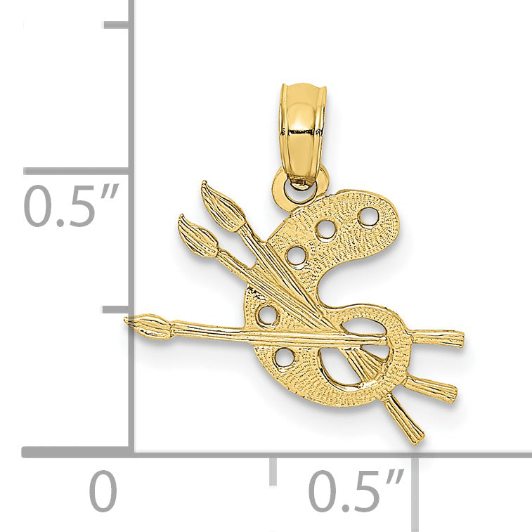10K Yellow Gold Paint Pallet Charm