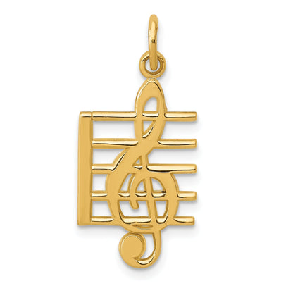 10K Yellow Gold 10K Music Note Charm