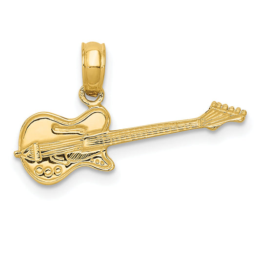 10K Yellow Gold Electric Guitar Pendant
