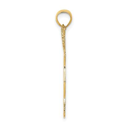 10K Yellow Gold Cheerleader W/Pom-Poms Charm