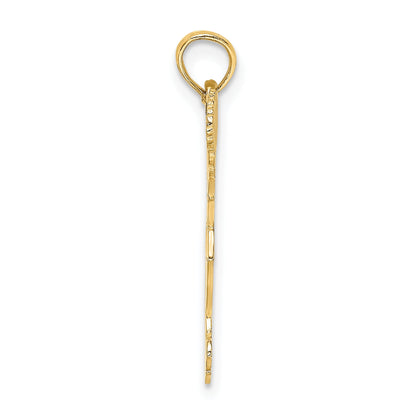 10K Yellow Gold 10K Cheerleader With Pom-Poms Pendant