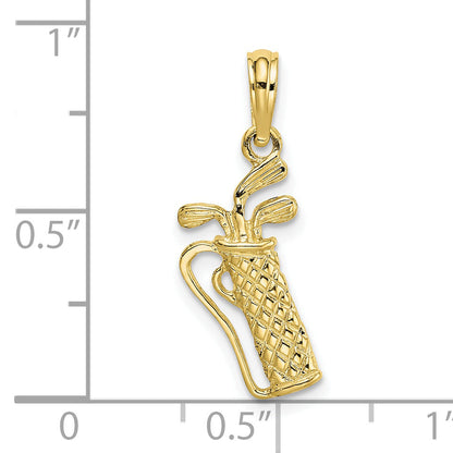 10K Yellow Gold Golf Bag W/ Clubs Charm
