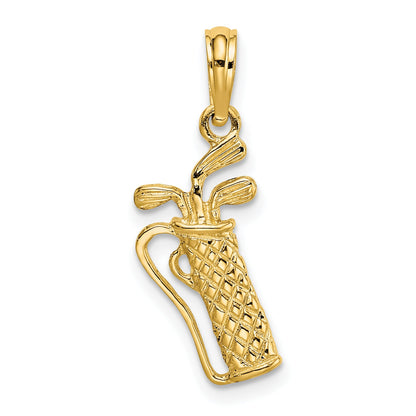 10K Yellow Gold Golf Bag W/ Clubs Charm