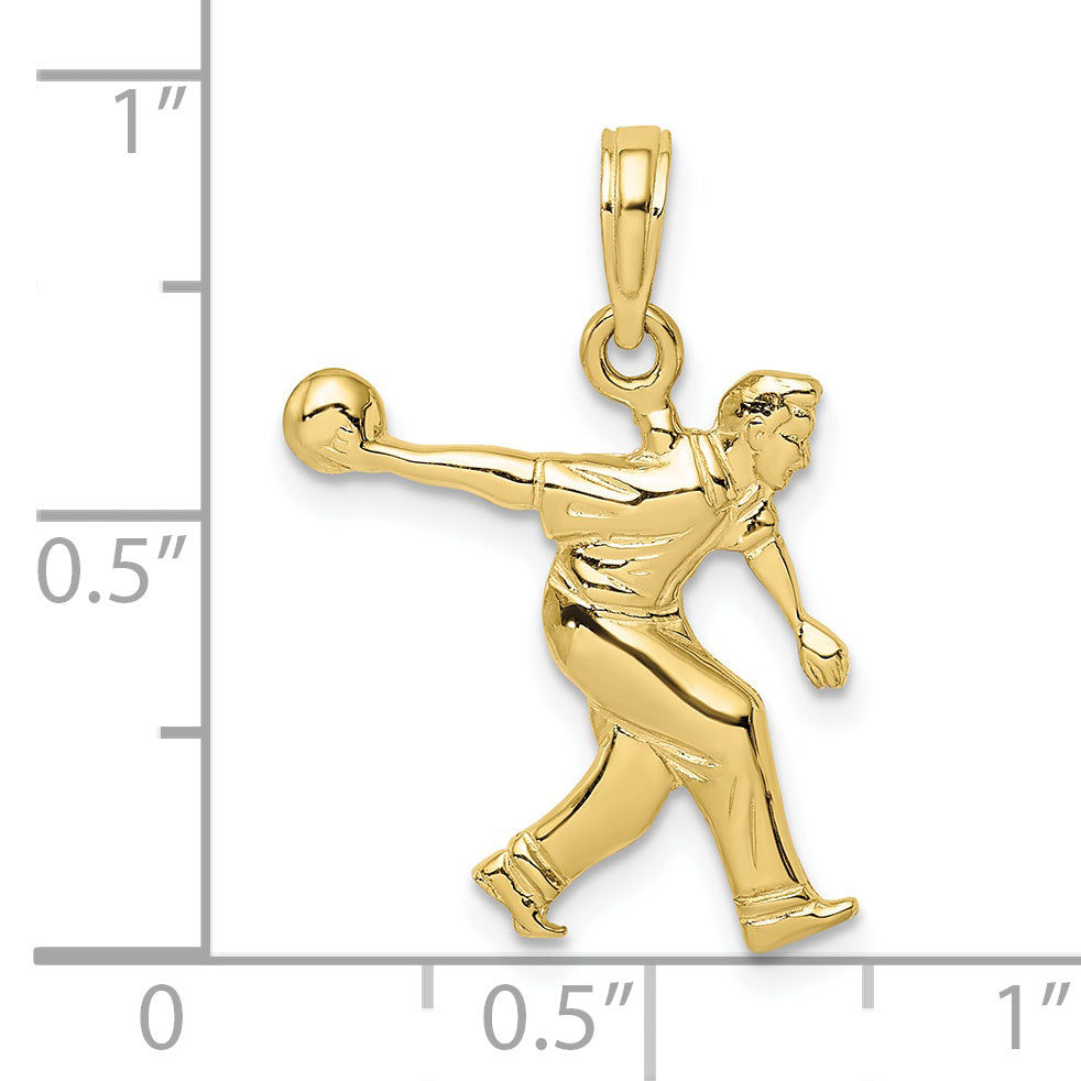 10K Yellow Gold Male Bowling Charm