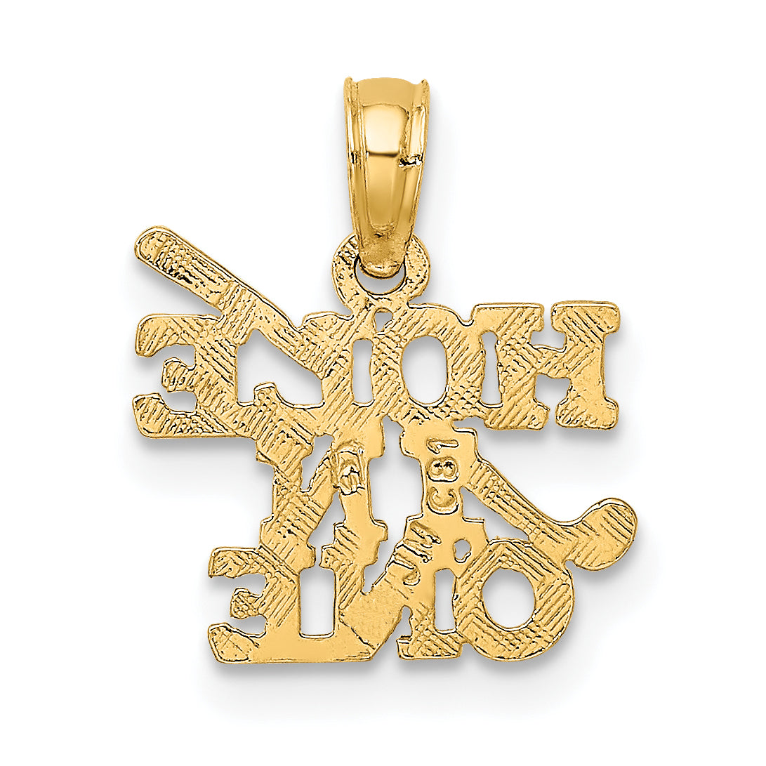 10K Yellow Gold 10K Hole In One With Golf Club Charm