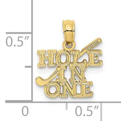 10K Yellow Gold 10K Hole In One With Golf Club Charm