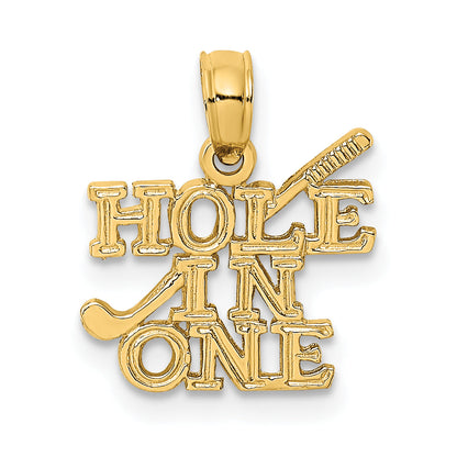 10K Yellow Gold 10K Hole In One With Golf Club Charm
