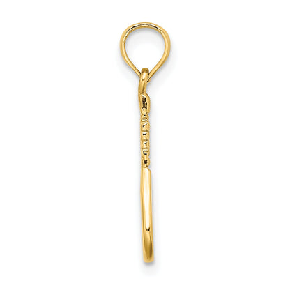 10K Yellow Gold 10K Tennis Racquet Pendant