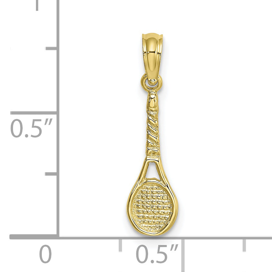 10K Yellow Gold 10K Tennis Racquet Pendant