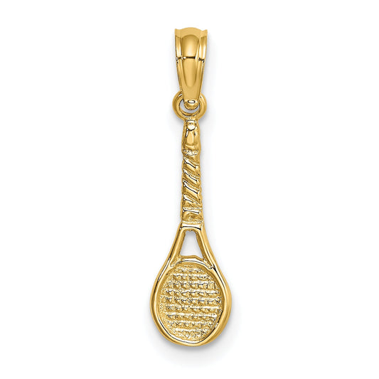 10K Yellow Gold 10K Tennis Racquet Pendant