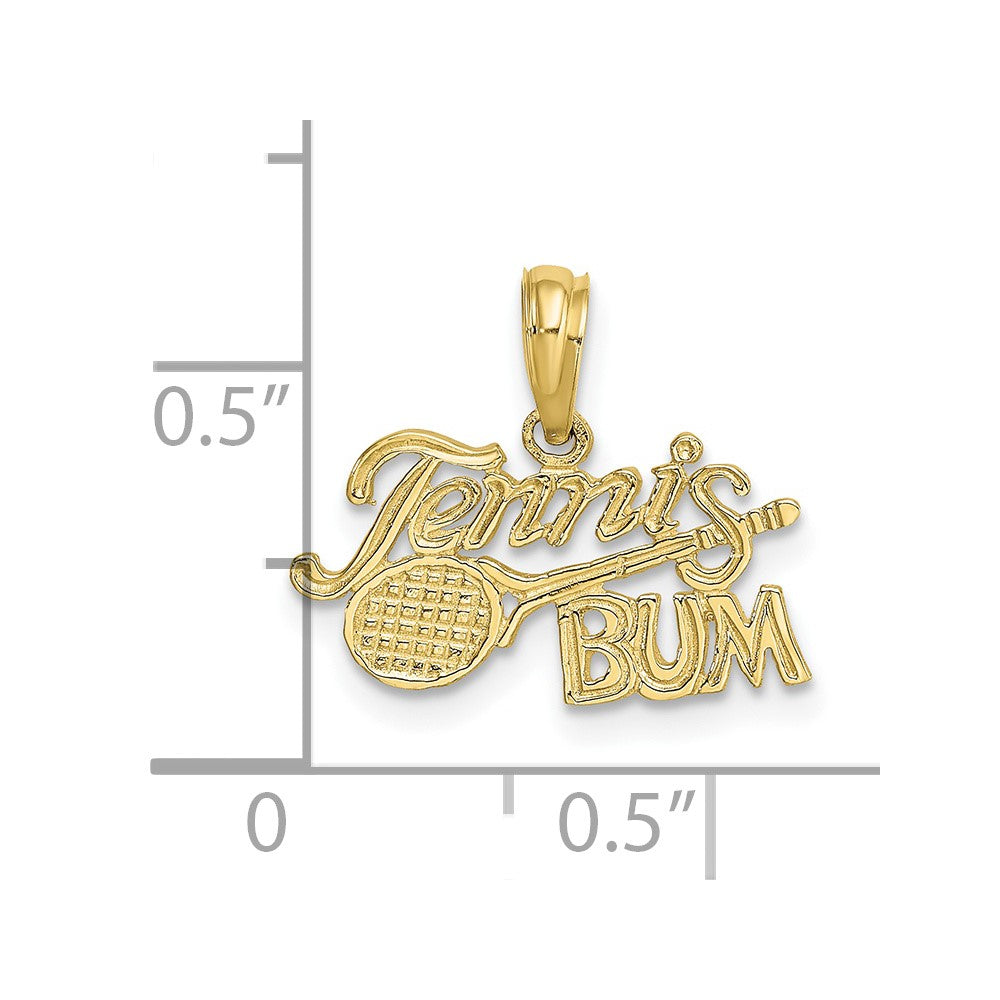 10K Yellow Gold 10K Tennis Bum With Racquet Charm