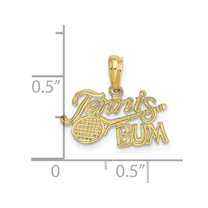 10K Yellow Gold 10K Tennis Bum With Racquet Charm