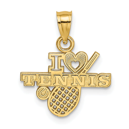 10K Yellow Gold 10K I Heart Tennis Charm