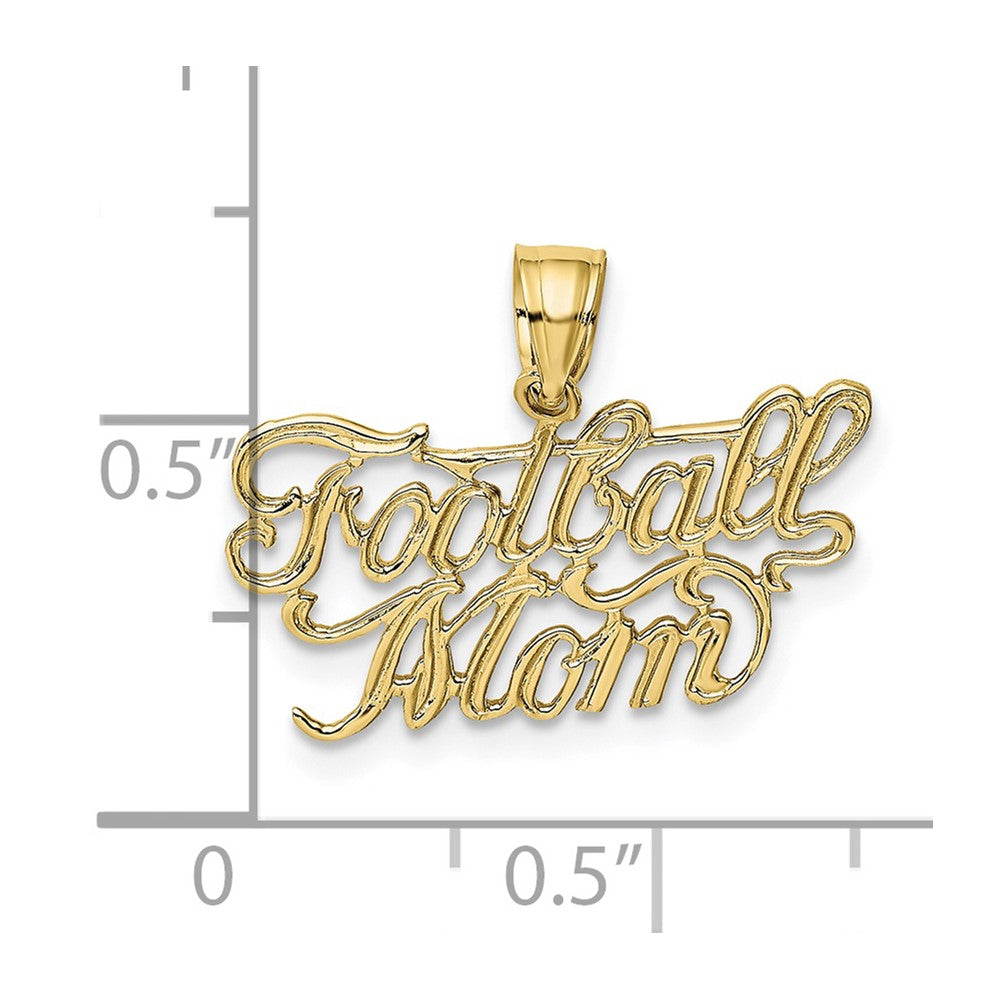 10K Yellow Gold 10K Football Mom Charm