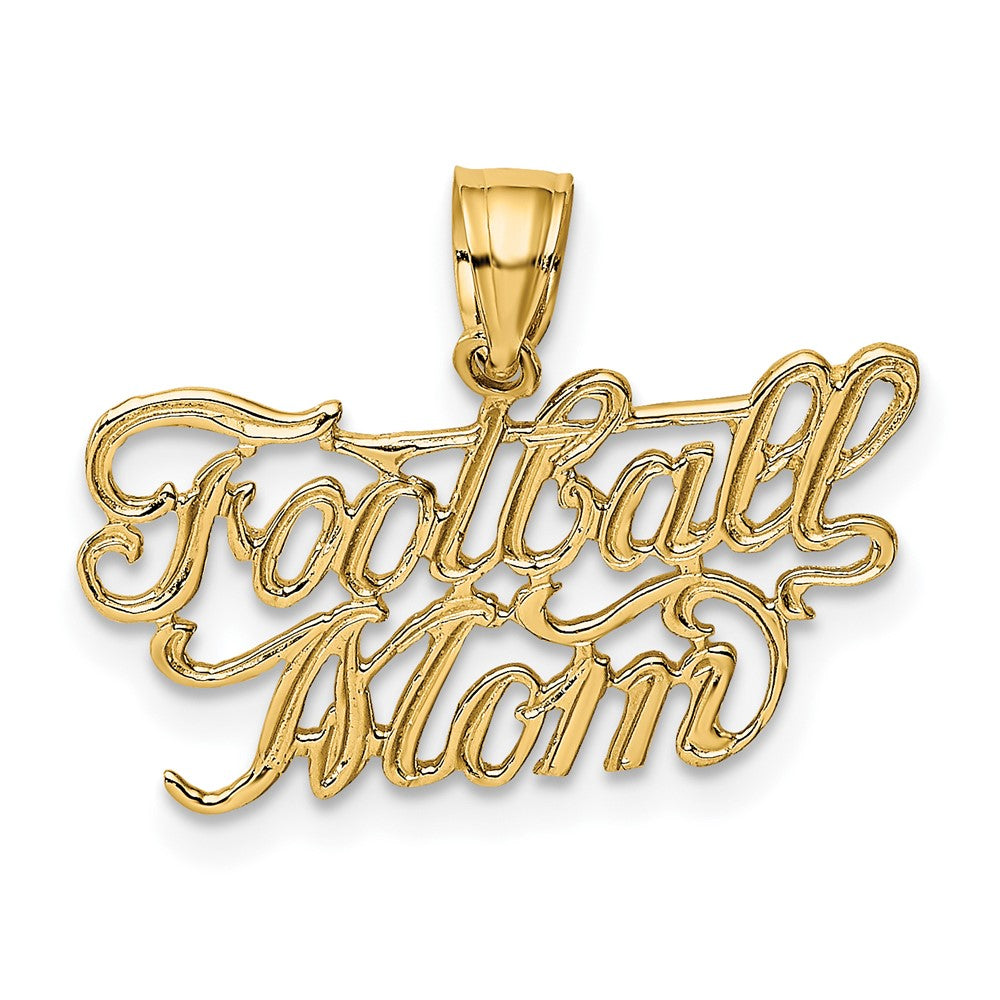 10K Yellow Gold 10K Football Mom Charm