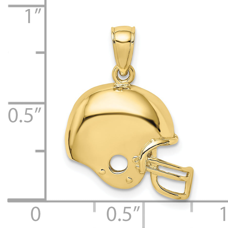 10K Yellow Gold 10K Football Helmet Pendant