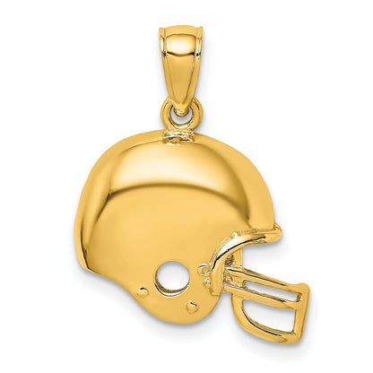 10K Yellow Gold 10K Football Helmet Pendant
