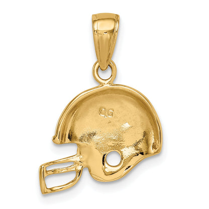 10K Yellow Gold Football Helmet Pendant