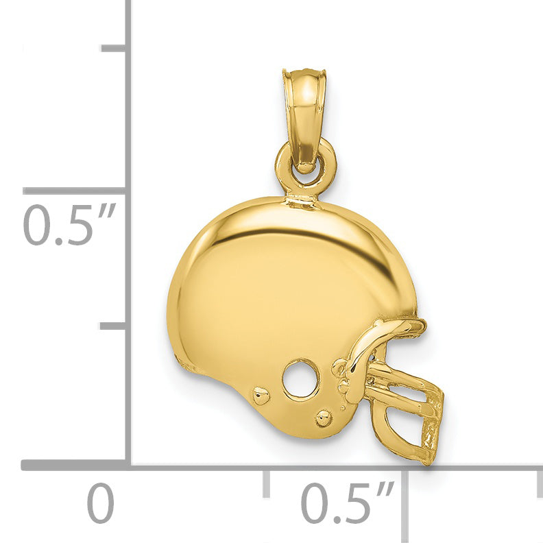 10K Yellow Gold Football Helmet Pendant