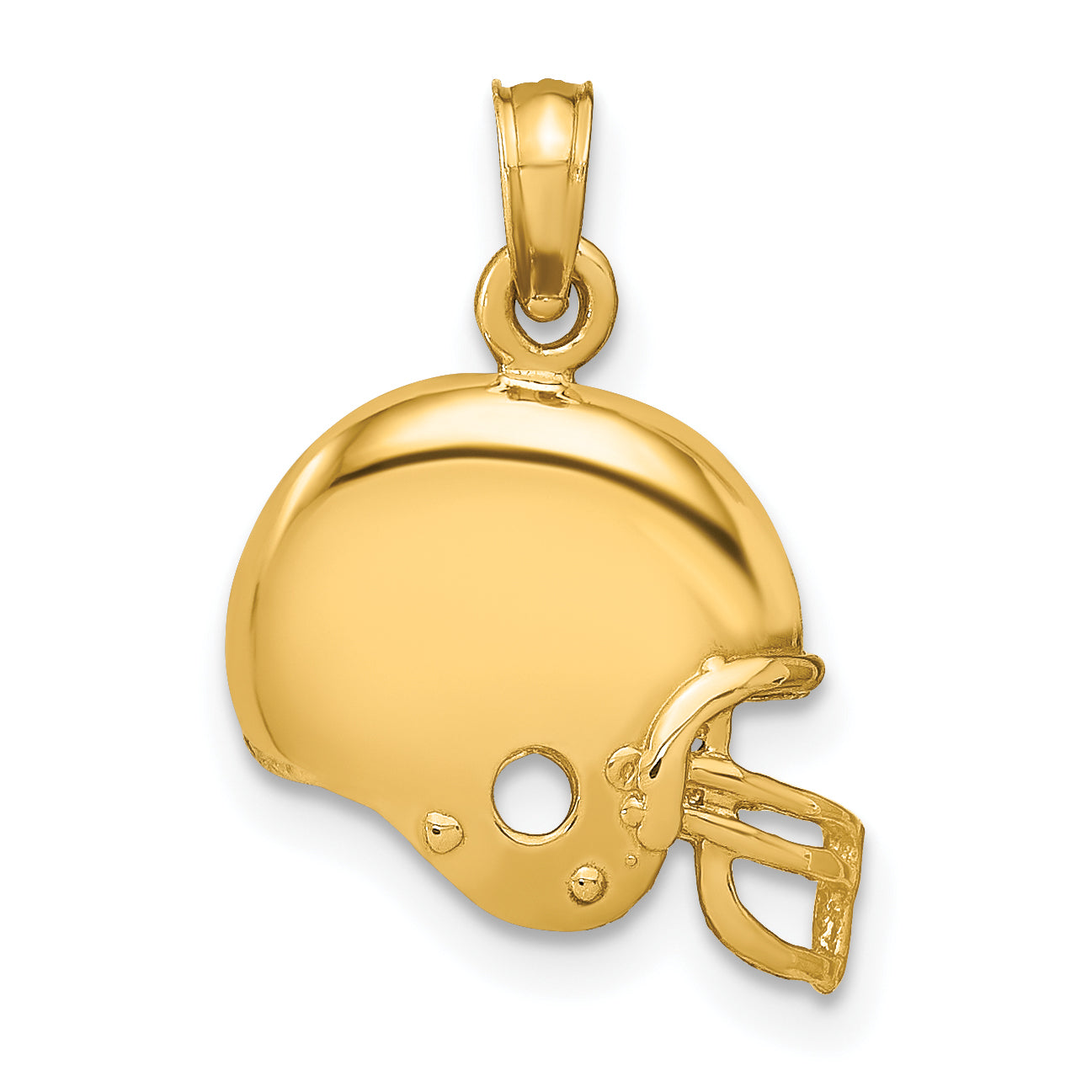 10K Yellow Gold Football Helmet Pendant