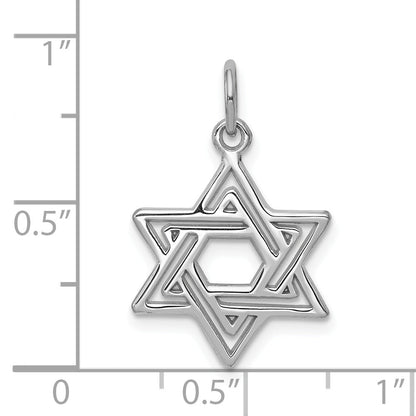 10K White Gold Jewish Star Charm