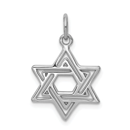 10K White Gold Jewish Star Charm