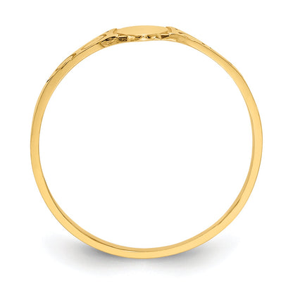 10K Yellow Gold Polished Oval Child'S Signet Ring