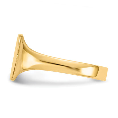 10K Yellow Gold High Polished Oval Baby Signet Ring
