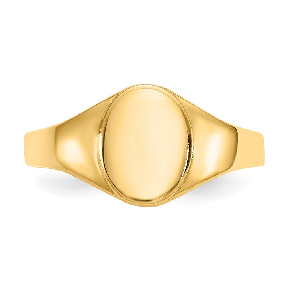 10K Yellow Gold High Polished Oval Baby Signet Ring