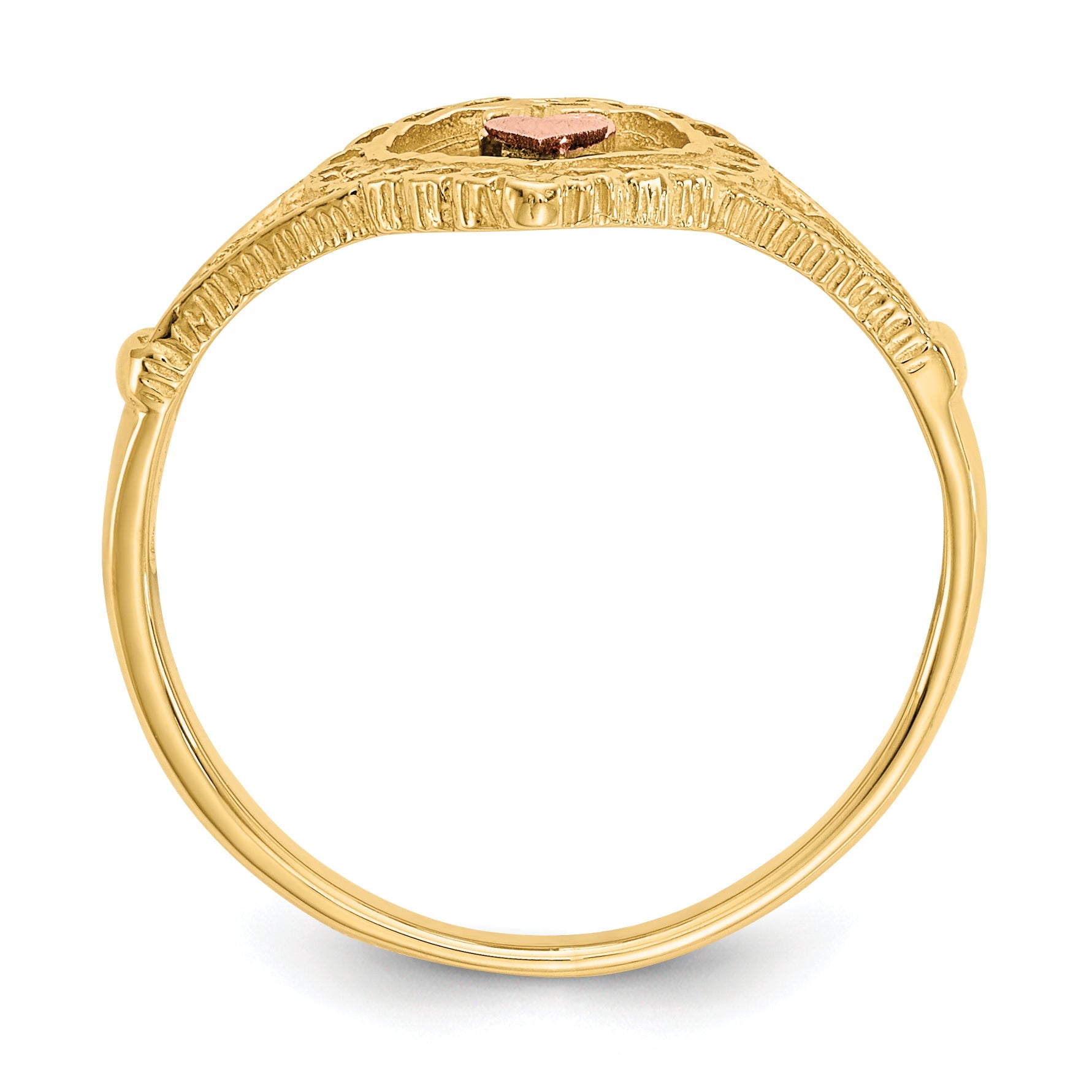 10K Two-Tone 10K 15 Heart Ring