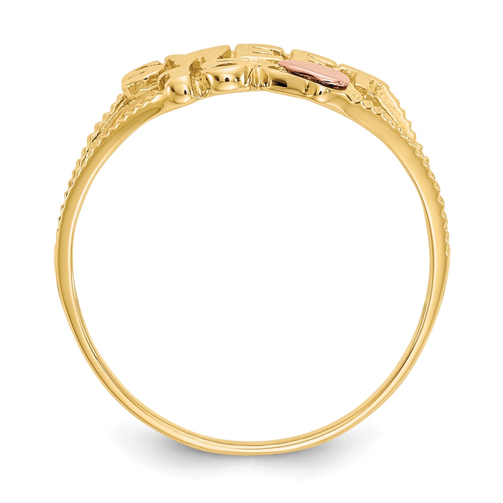 10K Two-Tone 10K Sweet 15 Heart Ring