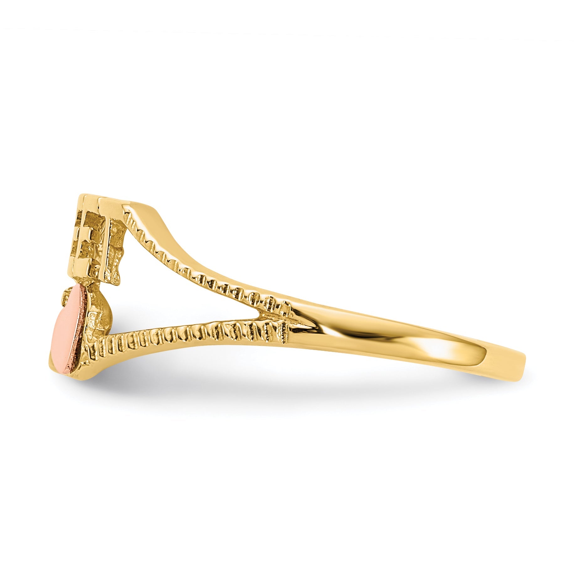 10K Two-Tone 10K Sweet 15 Heart Ring