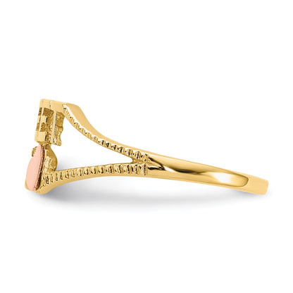 10K Two-Tone 10K Sweet 15 Heart Ring