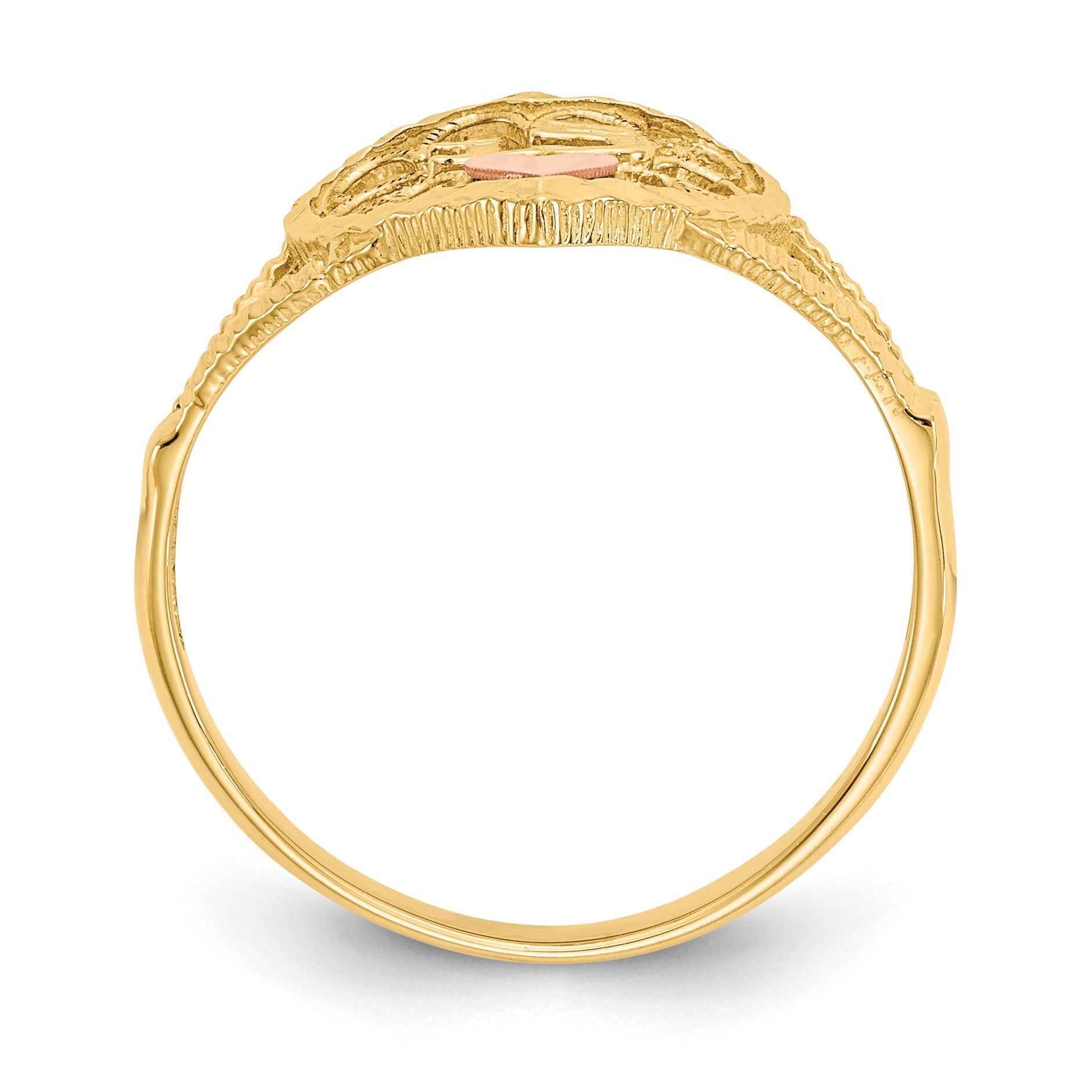 10K Two-Tone 10K Diamond Cut 15 Heart Ring