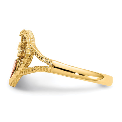 10K Two-Tone 10K Diamond Cut 15 Heart Ring