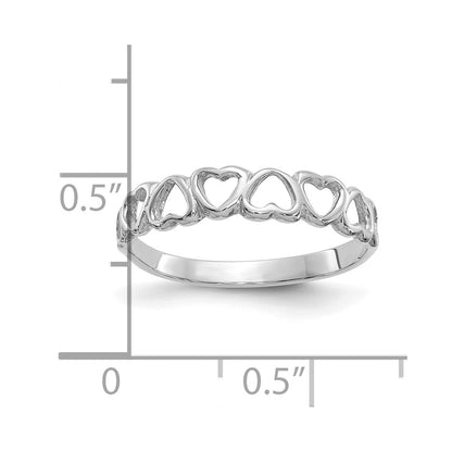 10K White Gold 10K Polished Hearts Ring